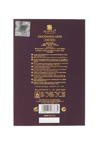 Riiffs Goodness Oud Violetinė EDP parfumuotas vanduo moterims, 100 ml