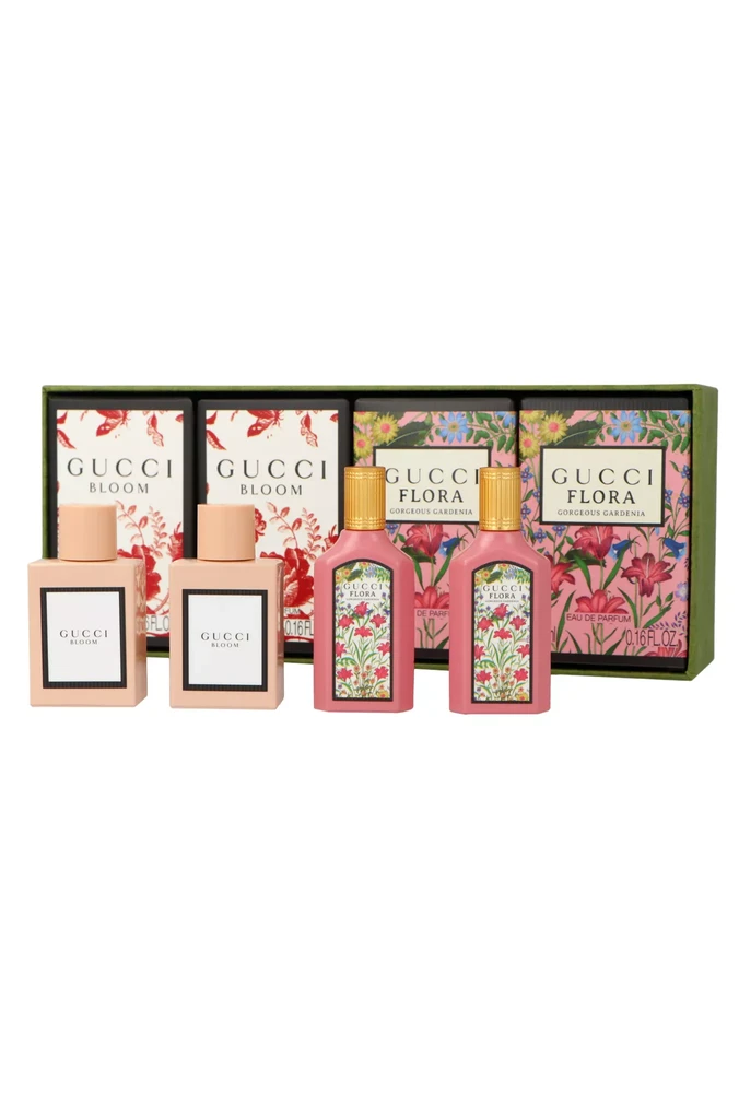 Gucci kvepalų miniatiūrų rinkinys (Gucci Bloom EDP, 2 x 5 ml + Gucci Flora Gorgeous Gardenia, 2 x 5 ml)