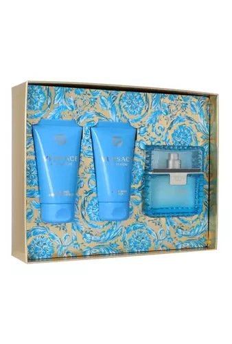 Versace Man Eau Fraiche Giftset rinkinys vyrams (EDT, 50 ml + dušo želė, 50 ml + balzamas po skutimosi, 50 ml)