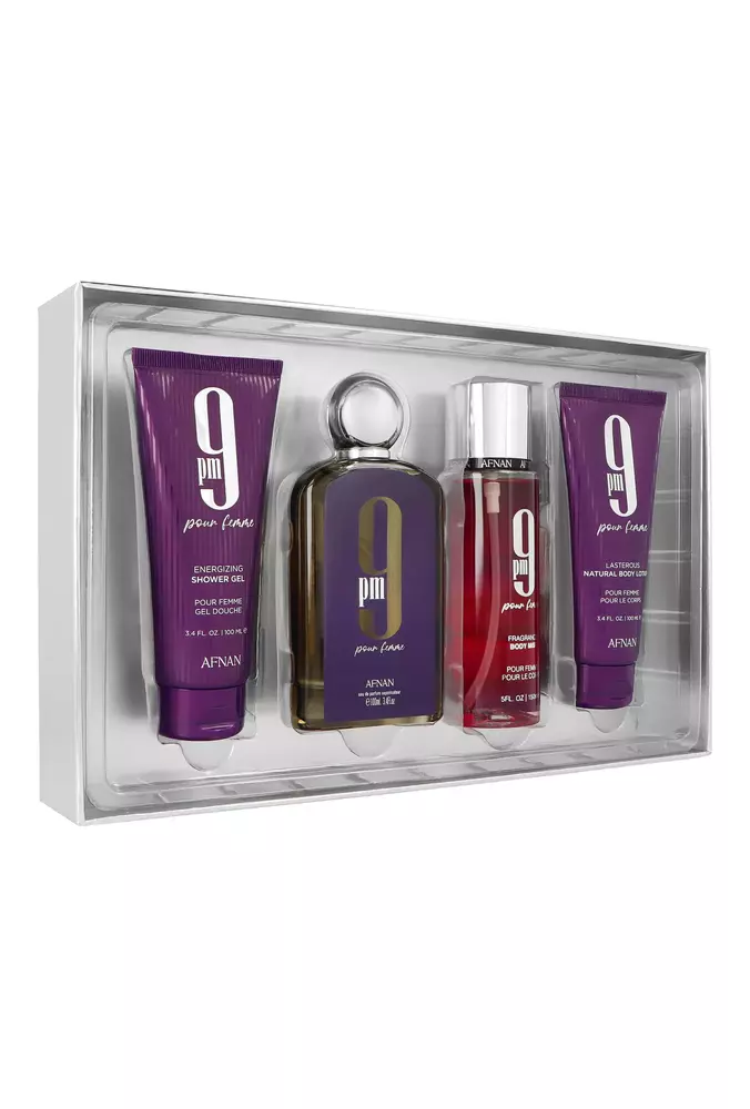 Afnan 9:00 Pour Femme - EDP 100 ml + dušo želė 100 ml + kūno šydas 150 ml + kūno losjonas 100 ml