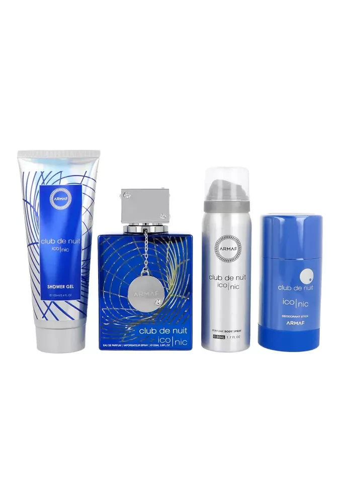 "Armaf Club De Nuit Mėlyna Iconic" - EDP 105 ml + kietasis dezodorantas 75 g + purškiamasis dezodorantas 50 ml + dušo želė 100 ml