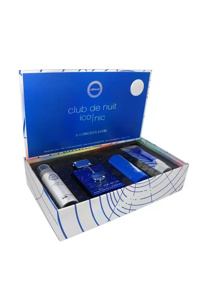 "Armaf Club De Nuit Mėlyna Iconic" - EDP 105 ml + kietasis dezodorantas 75 g + purškiamasis dezodorantas 50 ml + dušo želė 100 ml