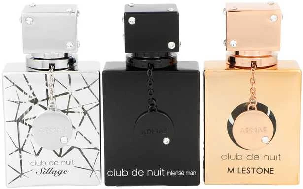 Armaf Club de Nuit A Collector's Pride Perfume rinkinys vyrams (Perfume Club de Nuit Sillage 30 ml + Perfume Club de Nuit Intense Man 30 ml + Perfume Club de Nuit Milestone 30 ml)