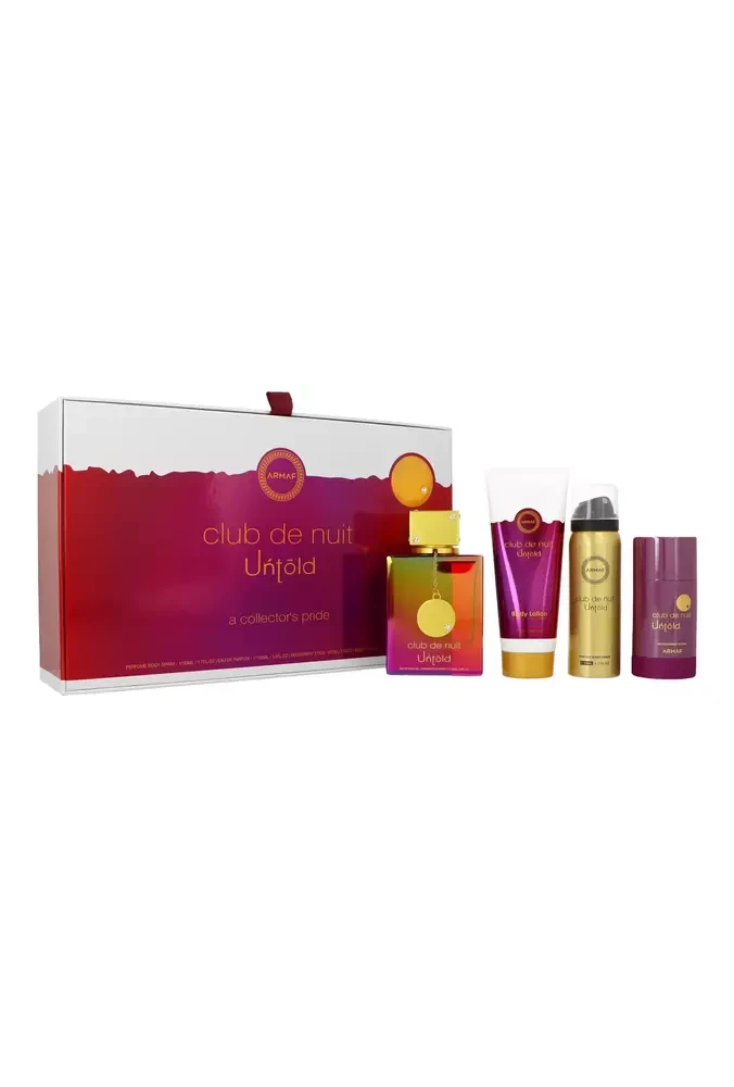 „Armaf Club De Nuit Untold“ – EDP 105 ml + kūno losjonas 100 ml + kietas dezodorantas 75 g + kūno purškiklis 50 ml