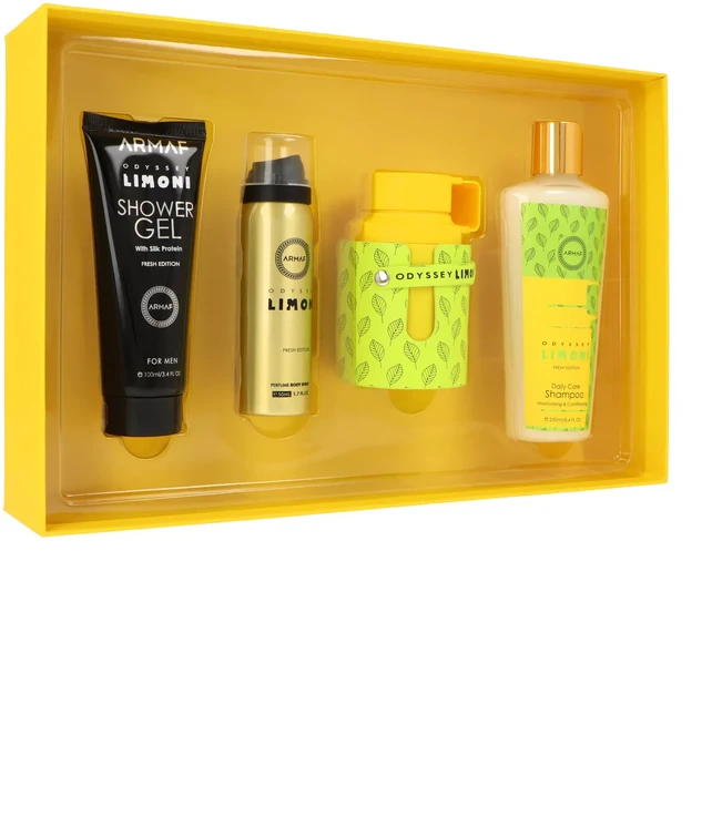 Set Armaf Odyssey Limoni Fresh Edition EDP 100ml + Perfume Body Purškiklis 50ml + Dušo želė 100ml + Šampūnas 250ml