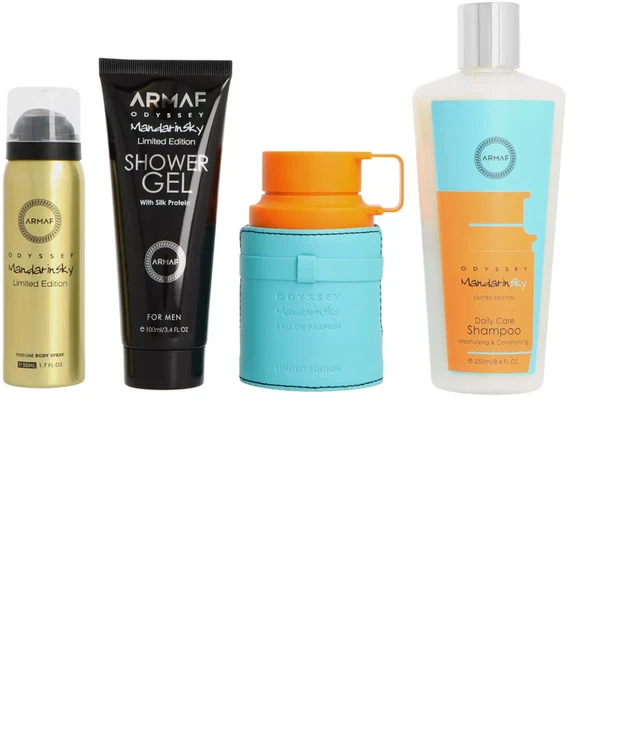 Set Armaf Odyssey Mandarine Sky EDP 100ml + Perfume Body Purškiklis 50ml + Dušo želė 100ml + Šampūnas 100ml