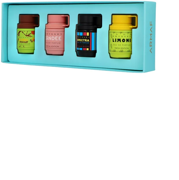 „Armaf Odyssey Discovery“ rinkinys EDP unisex (EDP Odyssey Candee 12 ml + EDP Odyssey Dubai Chocolat 12 ml + EDP Odyssey Limoni Fresh 12 ml + EDP Odyssey Spectra 12 ml)