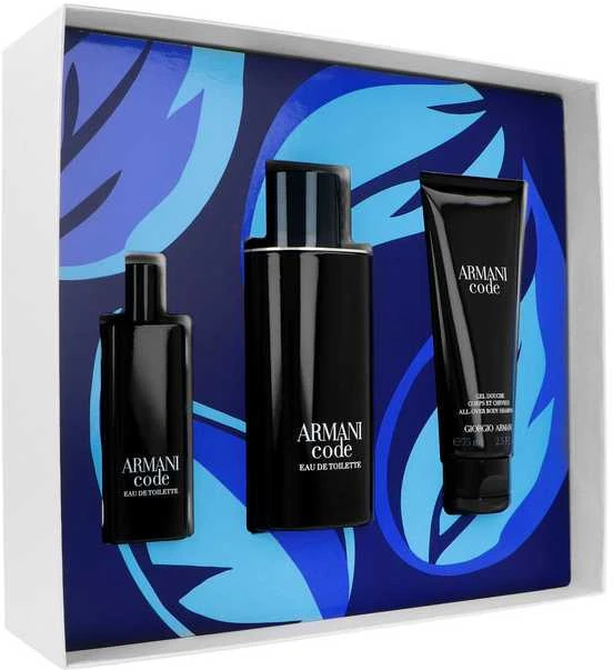 Giorgio Armani Code For Men (2023 m.) – EDT (plnitelná) 125 ml + purškiamas gelis 75 ml + EDT 15 ml