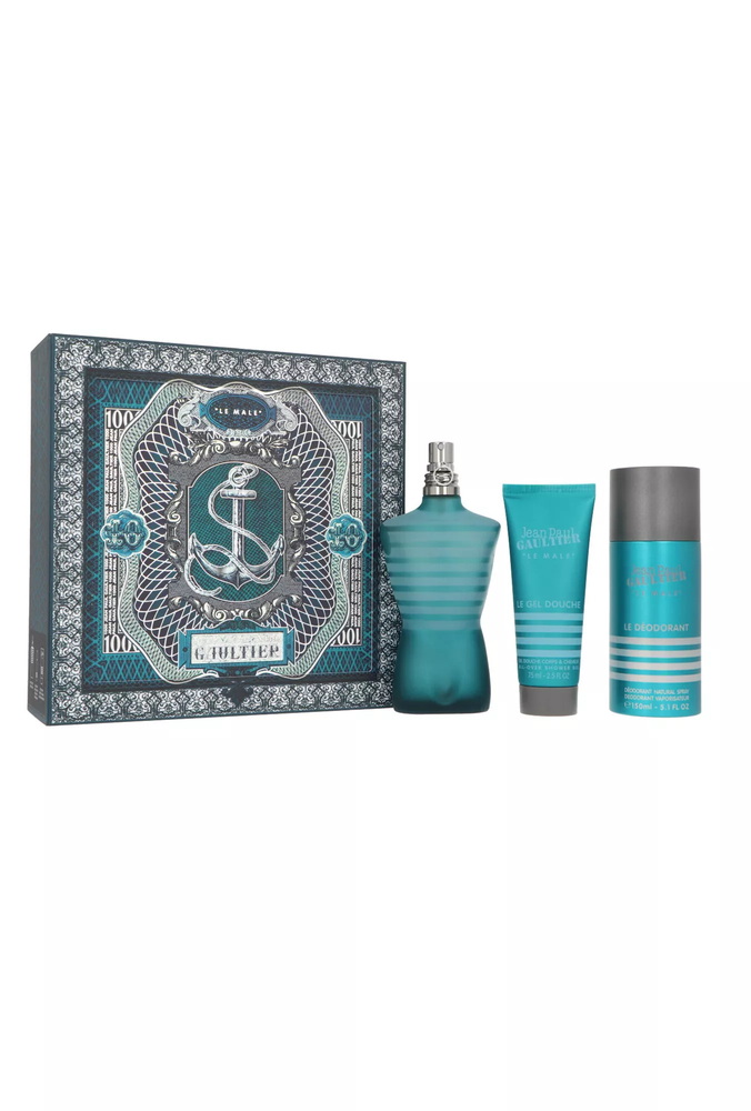 Jean Paul Gaultier Le Male rinkinys vyrams (EDT, 125 ml + dušo želė, 75 ml + dezodorantas, 150 ml)
