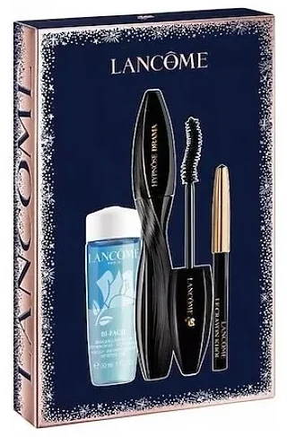 „Lancome Hypnose Drama“ dviejų veidų makiažo valiklis 30 ml + akių pieštukas „Le Crayon Kohl 01 Noir“ + blakstienų tušas „Hypnose Drama 01“