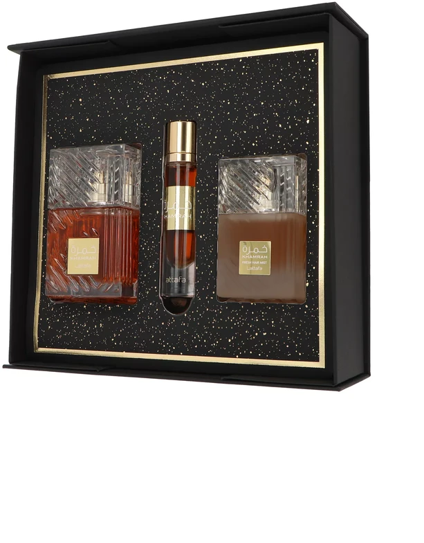 Lattafa Perfumes Set Lattafa Khamrah EDP 100ml + EDP 12ml + Hair Mist 50ml
