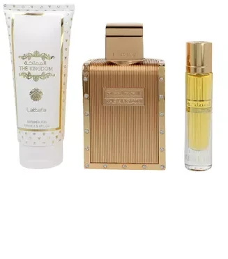 Set Lattafa The Kingdom Men EDP 100ml + EDP 12ml + Dušo želė 100ml