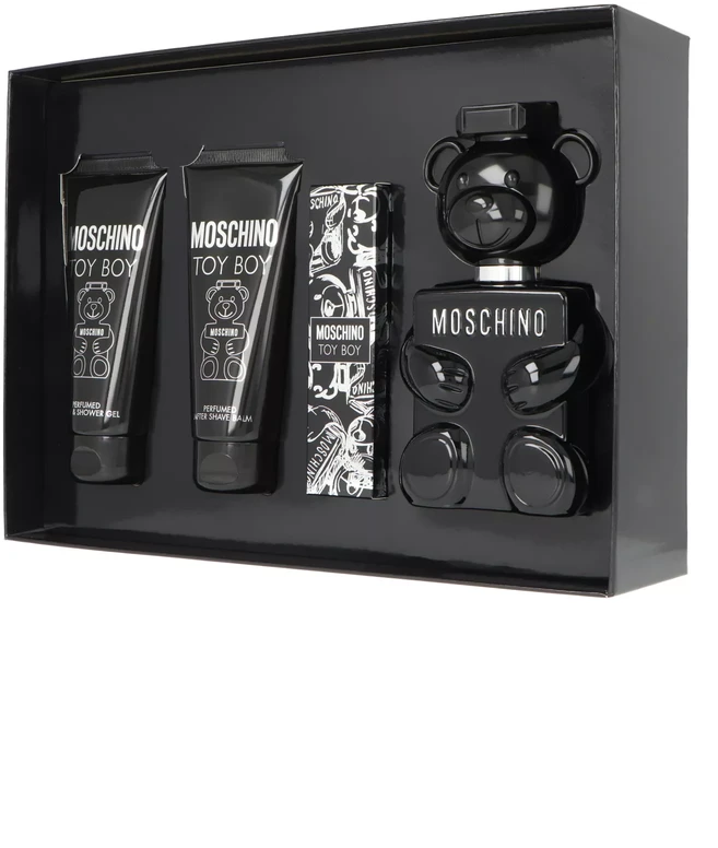 Moschino Toy Boy rinkinys vyrams (EDP, 100 ml + dušo želė, 100 ml + balzamas po skutimosi, 100 ml + EDP, 10 ml)