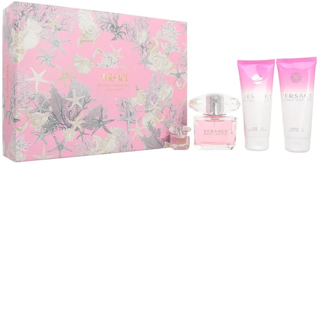 Kvepalų rinkinys moterims Versace Bright Crystal (EDT, 90 ml + EDT, 5 ml + kūno losjonas, 100 ml + dušo želė, 100 ml)