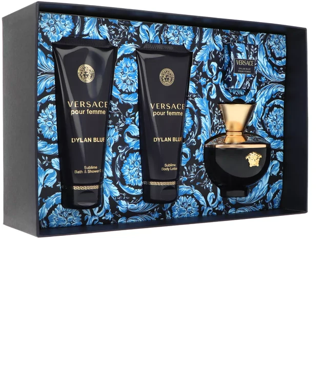 Kvepalų rinkinys moterims Versace Dylan Blue Pour Femme (EDP, 100 ml + EDP, 5 ml + kūno losjonas, 100 ml + dušo želė, 100 ml)