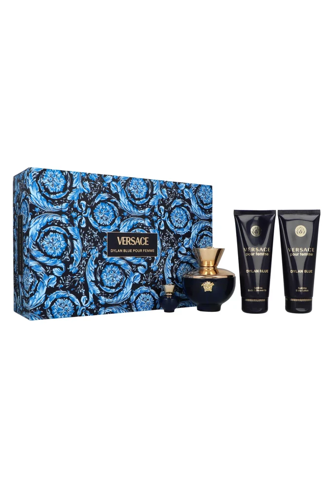 Kvepalų rinkinys moterims Versace Dylan Blue Pour Femme (EDP, 100 ml + EDP, 5 ml + kūno losjonas, 100 ml + dušo želė, 100 ml)
