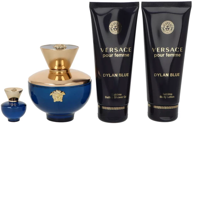Kvepalų rinkinys moterims Versace Dylan Blue Pour Femme (EDP, 100 ml + EDP, 5 ml + kūno losjonas, 100 ml + dušo želė, 100 ml)