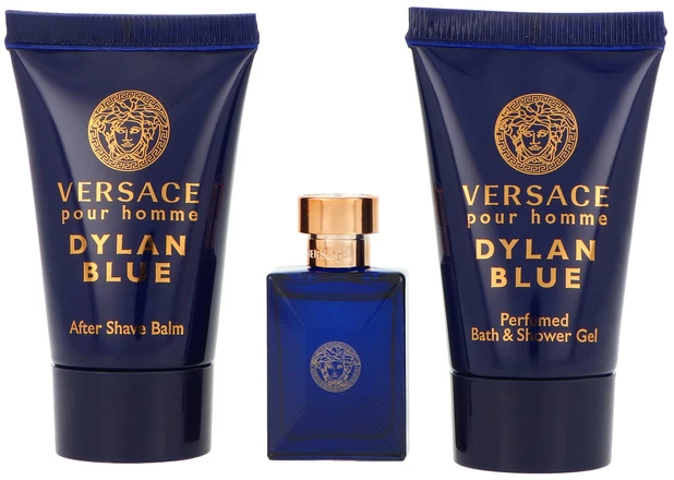 Kvepalai vyrams Versace Pour Homme Dylan Blue EDT 5ml + 25ml dušo želė + 25ml balzamas po skutimosi