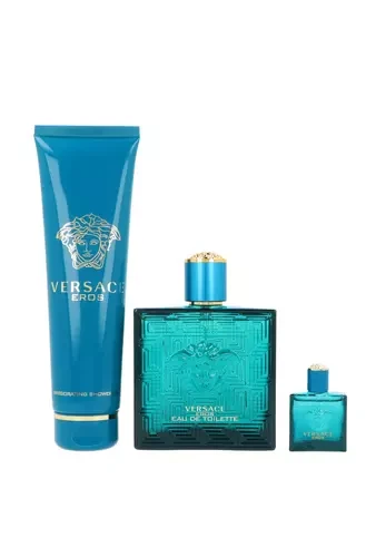 Kvepalų rinkinys vyrams Versace Eros (EDT, 100 ml + dušo želė, 150 ml + EDT, 5 ml)