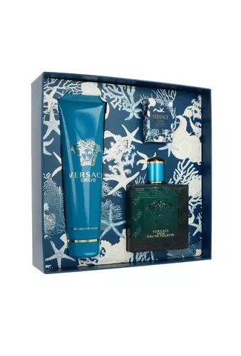 Kvepalų rinkinys vyrams Versace Eros (EDT, 100 ml + dušo želė, 150 ml + EDT, 5 ml)