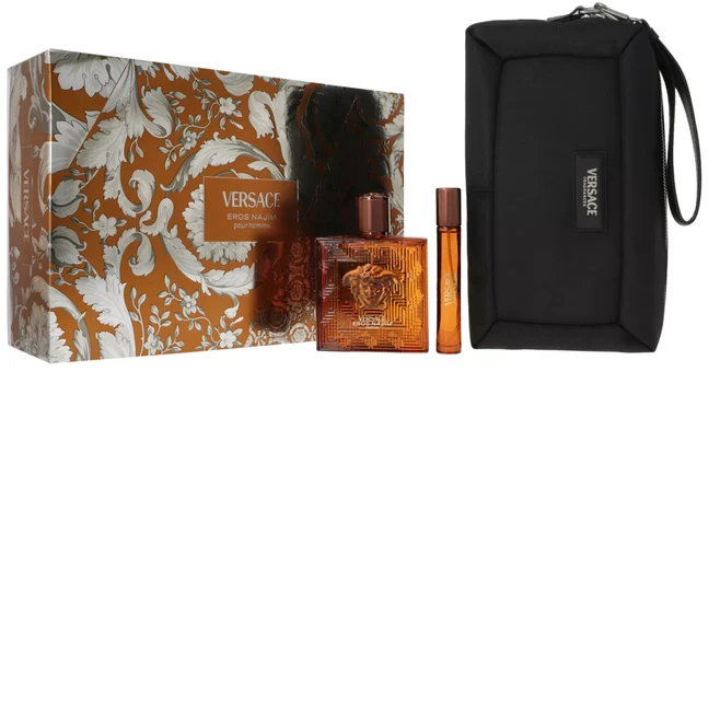 Versace Eros Najim Giftset kvepalų rinkinys vyrams (PP kvepalai, 100 ml + PP miniatiūra, 10 ml + kosmetinė)