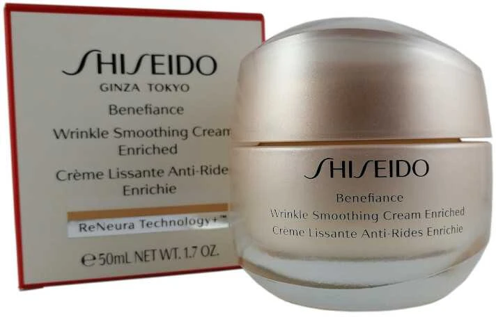 „Shiseido Benefiance“ raukšles lyginantis praturtintas dieninis veido kremas nuo raukšlių, 50 ml