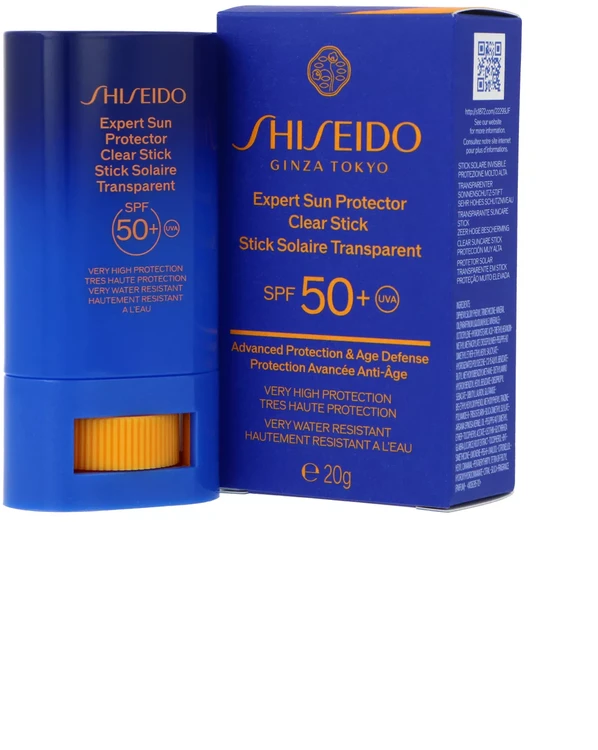 Shiseido Expert Sun Protector Clear Stick SPF 50+ apsauginis pieštukinis kremas nuo saulės sausai, riebiai, normaliai odai, 20 g