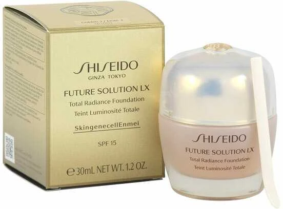 „Shiseido Future Solution LX Radiant Finish Kreminis“ makiažo pagrindas „03 Golden SPF 15“, 30 ml