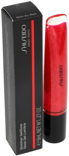 Shiseido Shimmer GelGloss lūpų blizgesys, 9 ml, Spalva: 07 Shin-Ku Red