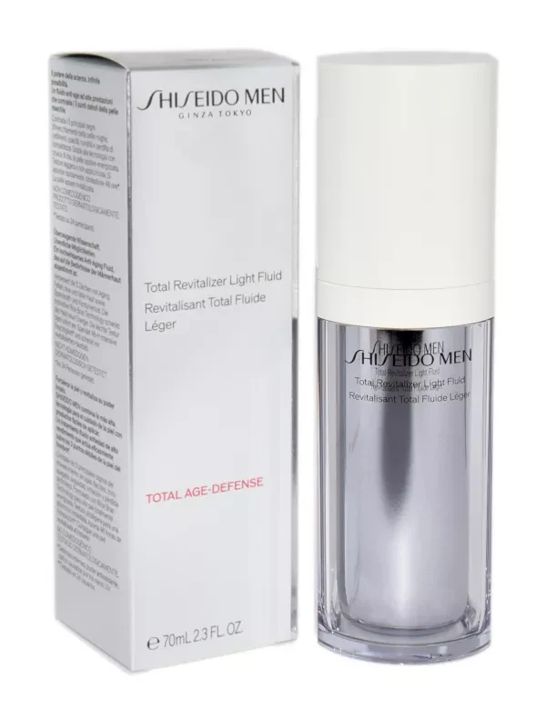 Shiseido Men Total Revitalizer Light Fluid senėjimą stabdantis drėkinamasis fluidas vyrams, 70 ml