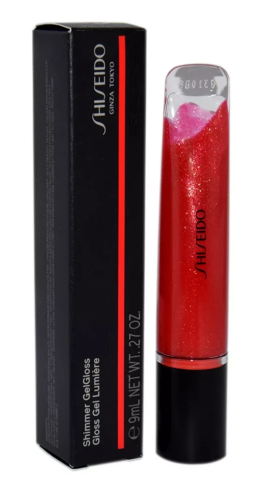 Shiseido Shimmer GelGloss lūpų blizgesys, 9 ml, Spalva: 07 Shin-Ku Red