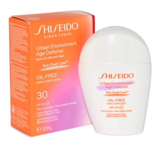 Kremas nuo saulės Shiseido Urban Environment Age Defense Oil-Free, su SPF30, 30 ml