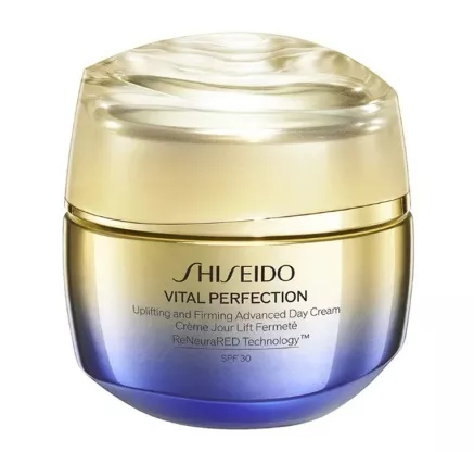Shiseido Vital Perfection Uplifting & Firming Advanced Day Kreminis Refill stangrinačio veido kremo sausai ir normaliai odai papildymas, 50 ml