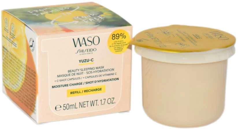 Shiseido Waso Yuzu-C Beauty Sleeping Mask-Refill drėkinanti naktinė veido kaukė-papildymas, 50 ml