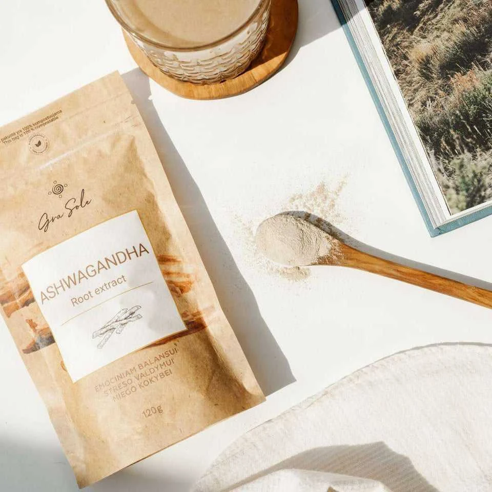 Grasole ASHWAGANDHA ROOT POWDER, supermaisto mišinys, 250 g.