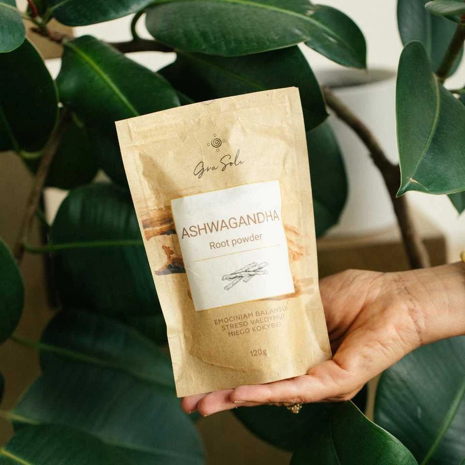 Grasole ASHWAGANDHA ROOT POWDER, supermaisto mišinys, 250 g.