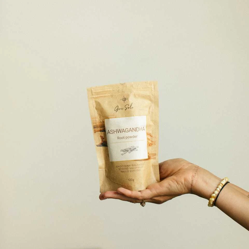 Grasole ASHWAGANDHA ROOT POWDER, supermaisto mišinys, 250 g.