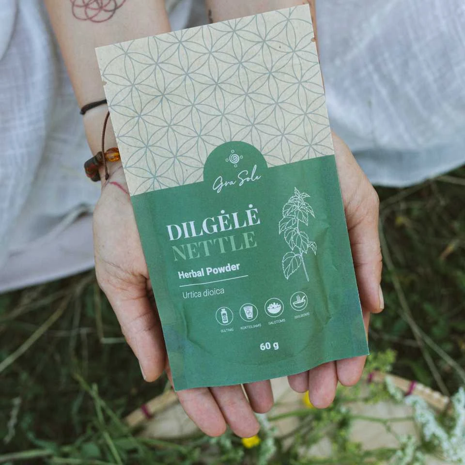 Grasole DILGELĖ, lapų milteliai, 60 g.