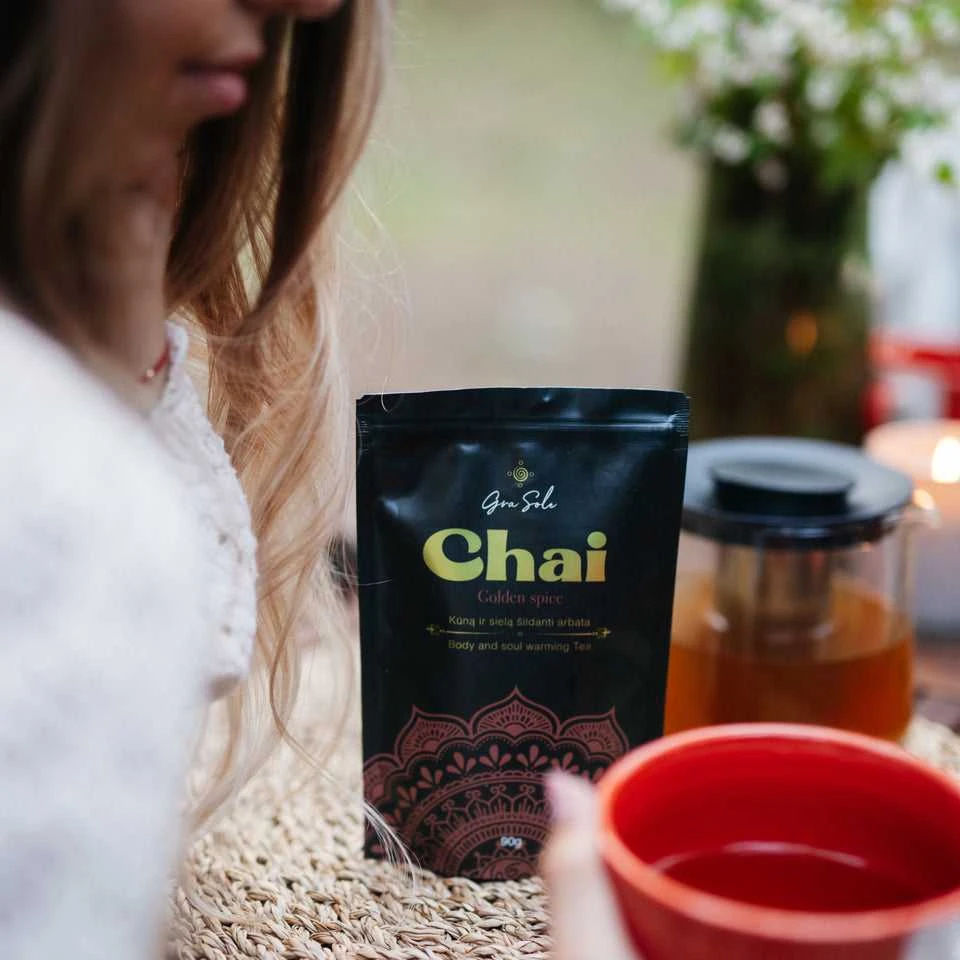 Grasole GOLDEN SPICE CHAI, arbata, 90 g.