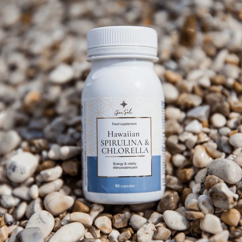 Grasole HAWAIIAN SPIRULINA & CHLORELLA, maisto papildas, 90 kaps.