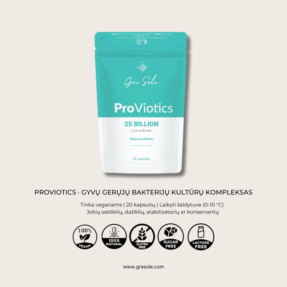 Grasole PROVIOTICS, maisto papildas, 20 kaps.