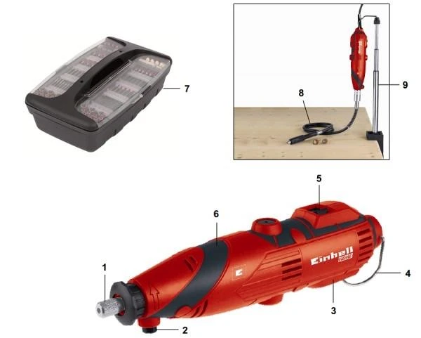 Graviravimo- šlifavimo komplektas Einhell TH-MG 135/1