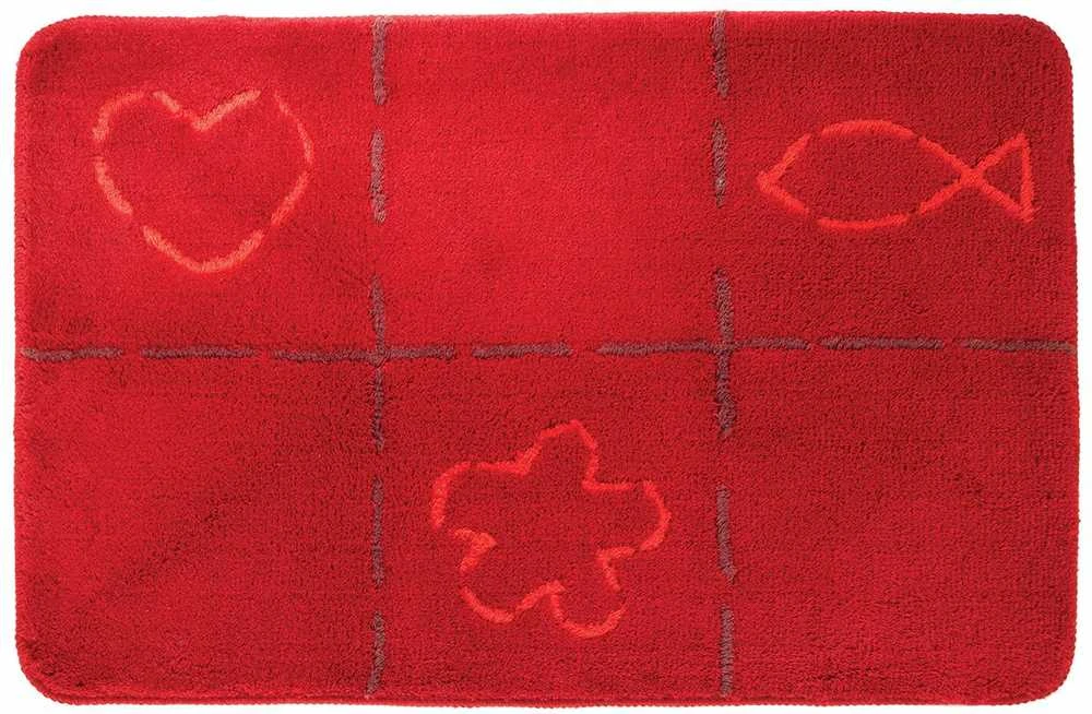 Neslystantis vonios kilimėlis Sealskin Tack, 90 x 60 cm, raudonas