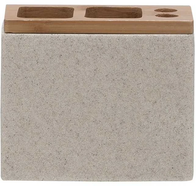 Pastatomas dvigubas dantų šepetėlių laikiklis Sealskin Grace, smėlio