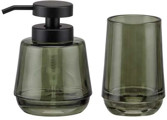 Pastatomas skysto muilo dozatorius 380 ml ir dantų šepetėlių laikiklis Sealskin Mood, žalias