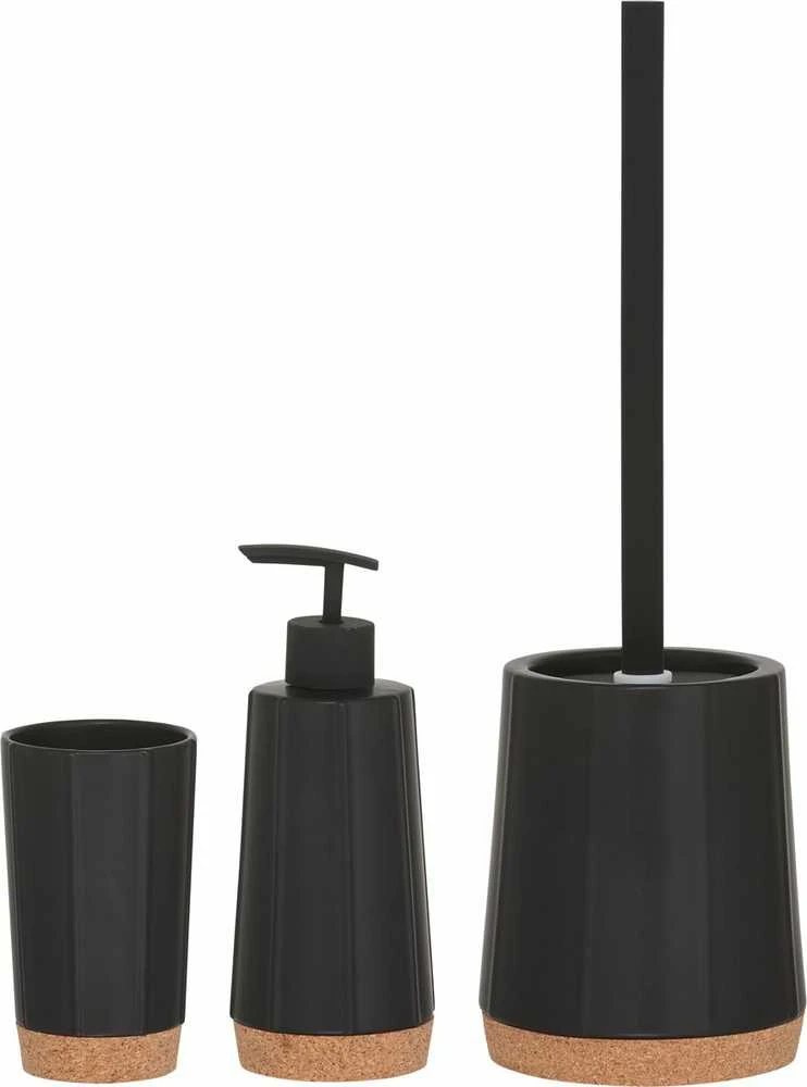 Skysto muilo dozatorius Sealskin Cork, juodas, 350 ml