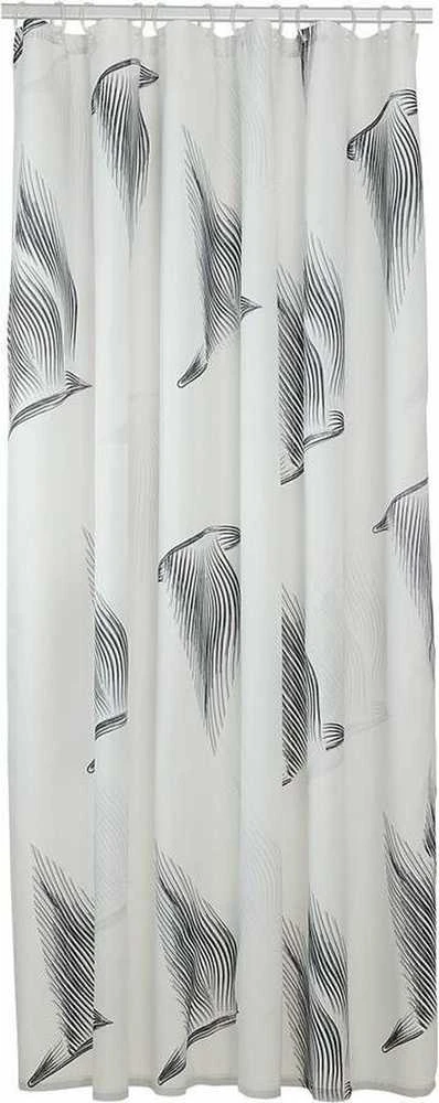 Vonios dušo užuolaida Sealskin Birds, balta/juoda(180x200)
