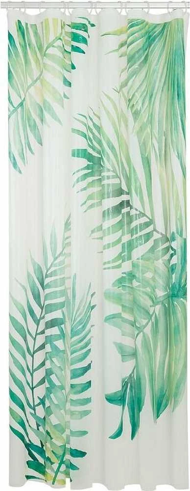 Vonios dušo užuolaida Sealskin Leaves, žalia (180x200)