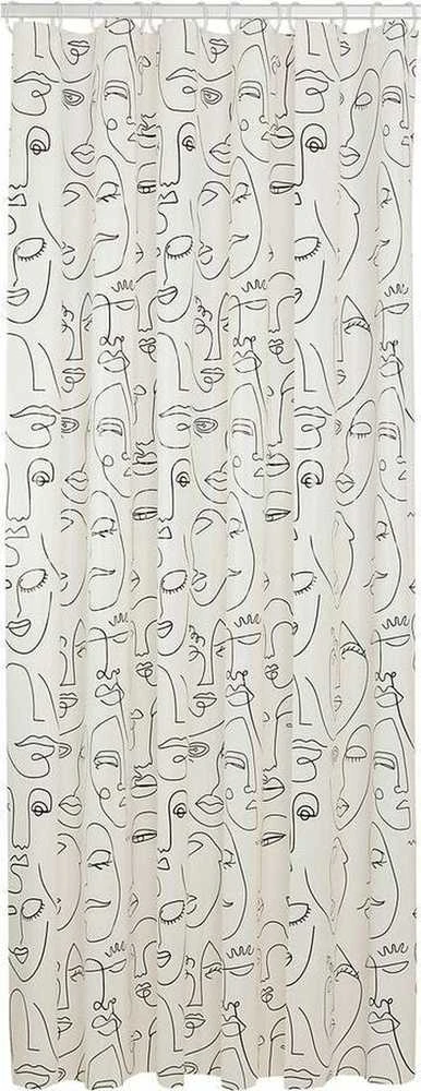 Vonios dušo užuolaida Sealskin Mind, juoda/balta(180x200)