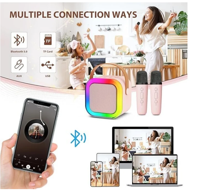 Bluetooth nešiojama kolonėlė Happy People KK-51 su 2 vnt. mikrofonais